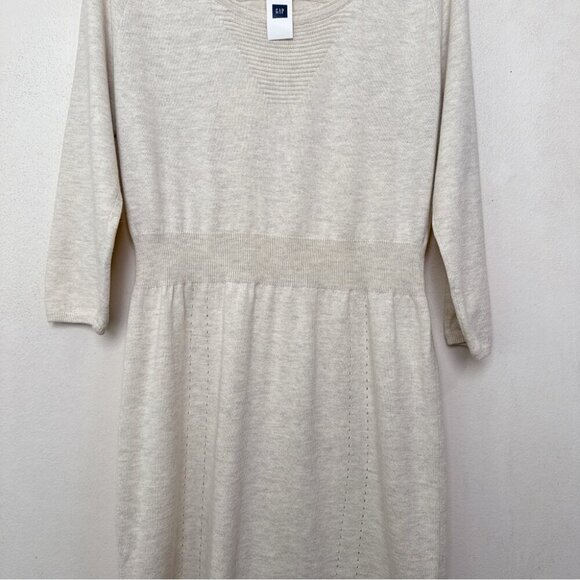 Gap Womens Medium Rabbit Hair Long Sleeve Ivory Sweater Dress - Picture 7 of 13